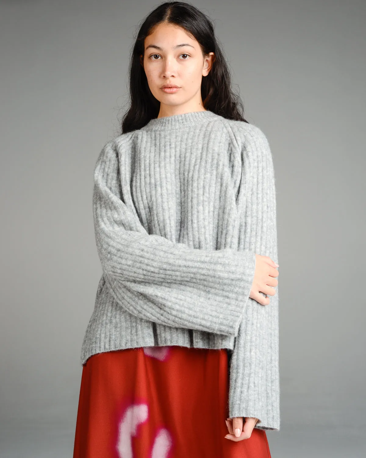 Grey Kalm Chunky Rib Sweater