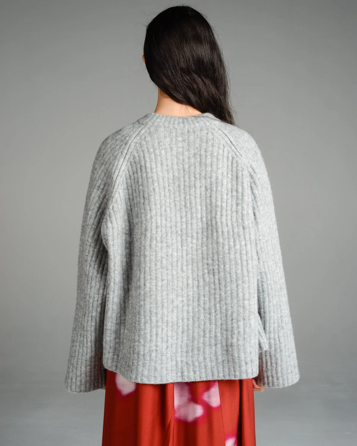 Grey Kalm Chunky Rib Sweater