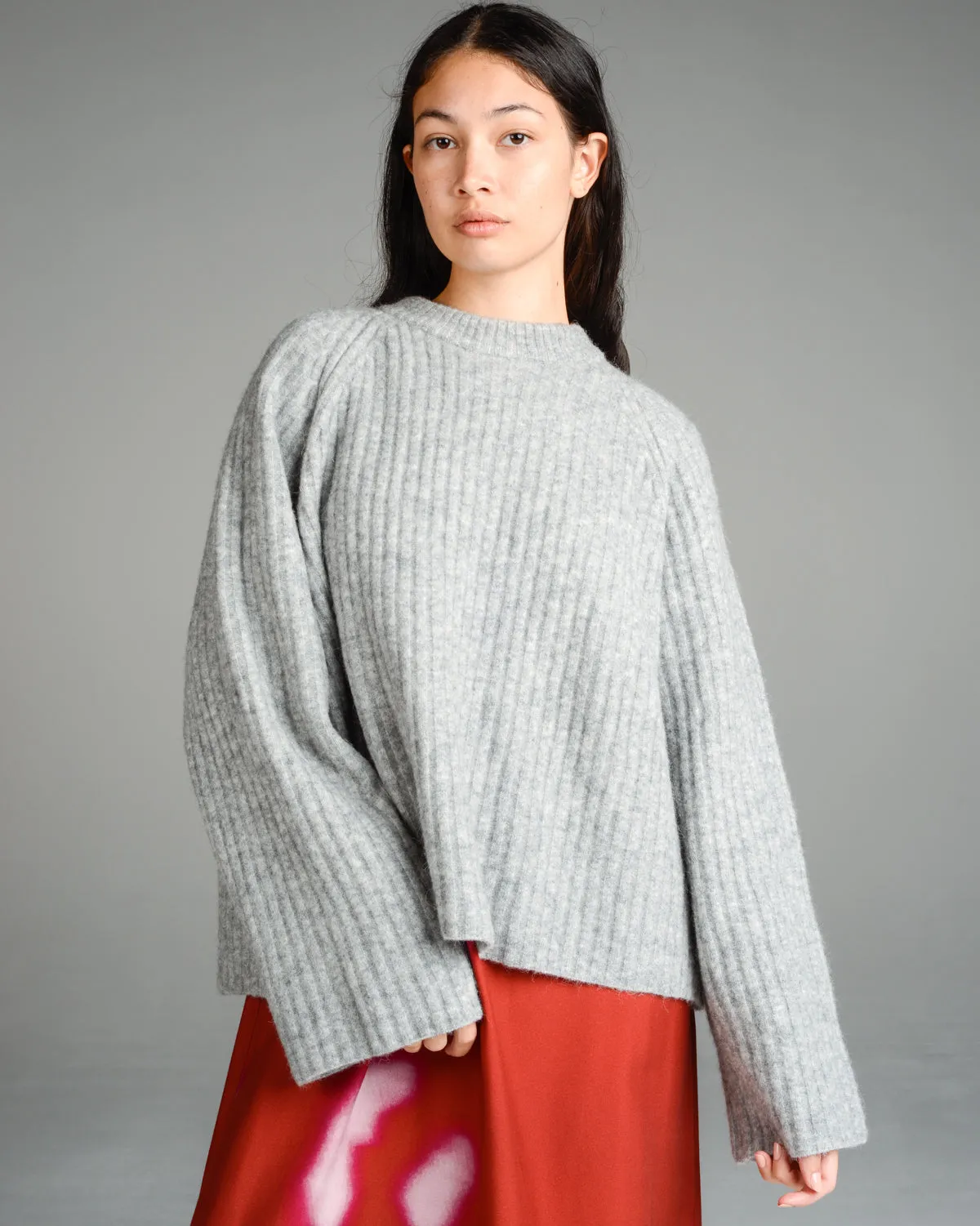 Grey Kalm Chunky Rib Sweater