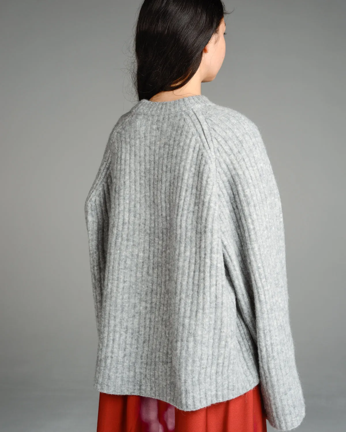 Grey Kalm Chunky Rib Sweater