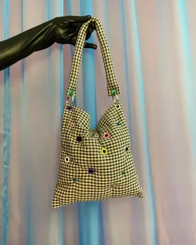 Handmade puff grommet bag