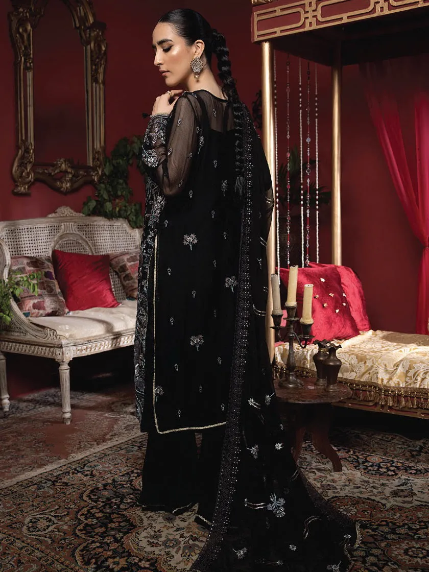 Heer by Humdum Embroidered Chiffon Unstitched 3PC Suit HR-01