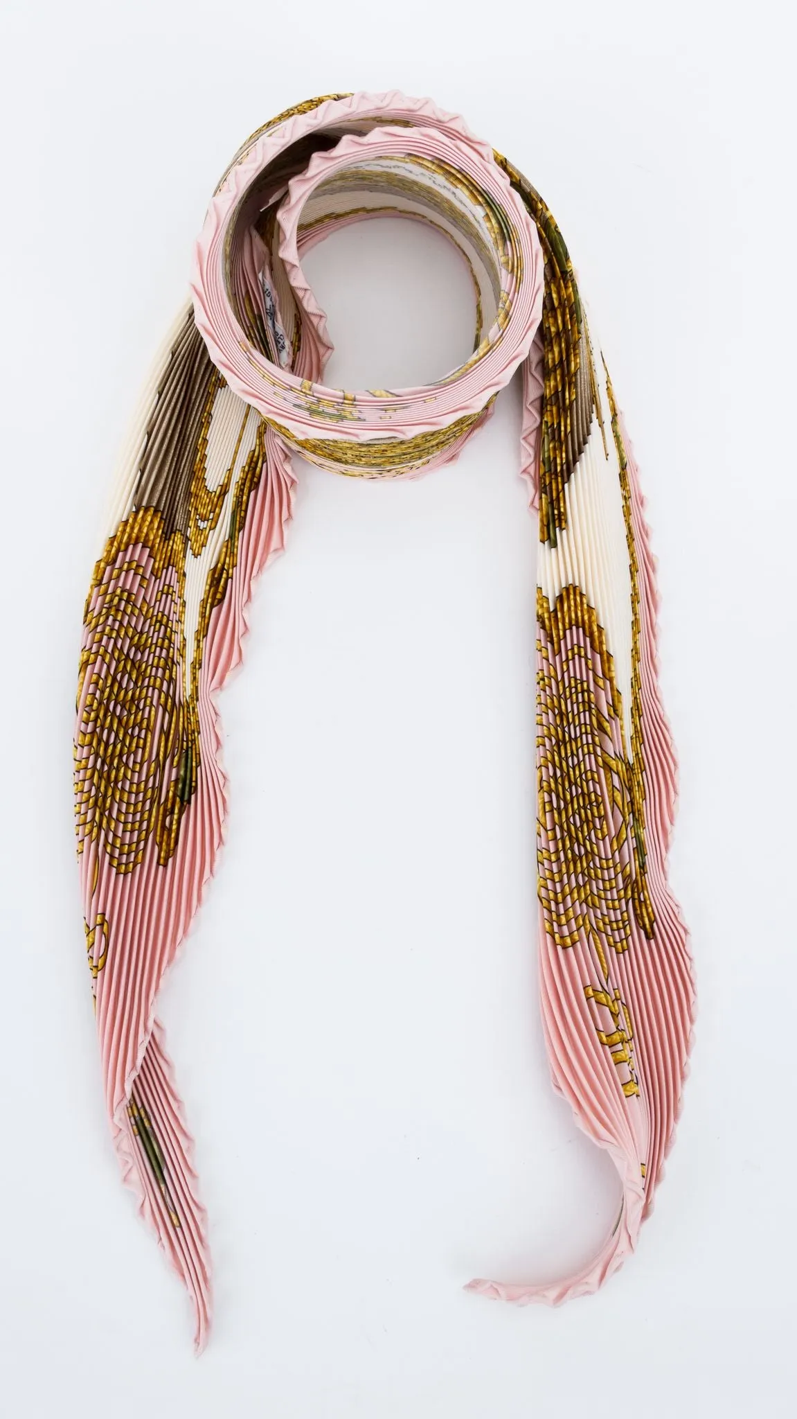 Hermès Pleated Brandeburg Pink Scarf