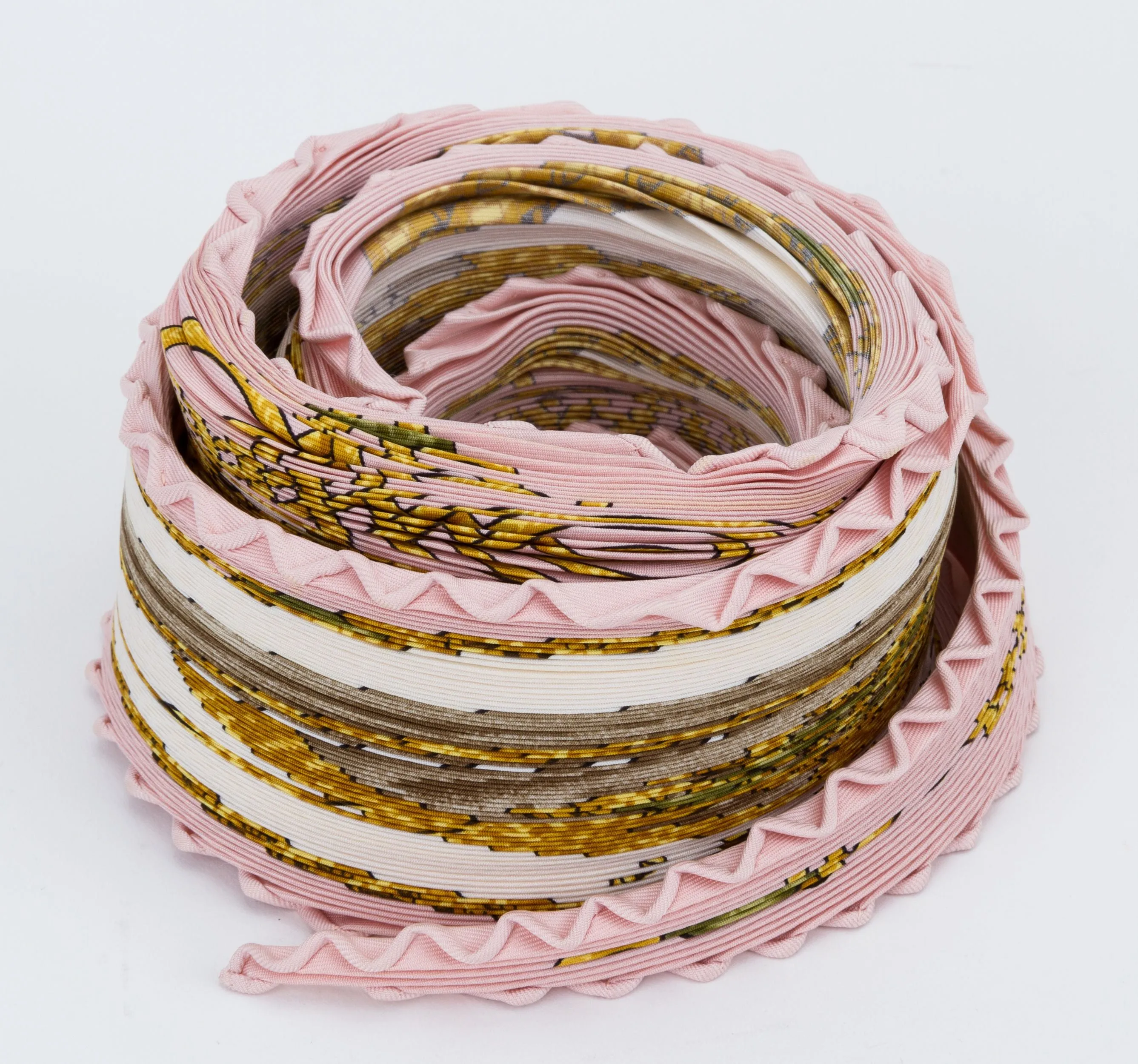 Hermès Pleated Brandeburg Pink Scarf