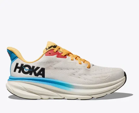 Hoka Women’s Clifton 9 Athletic Shoes-Blanc/Swim Day