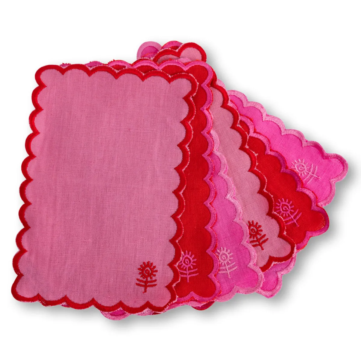 Icon Linen Cocktail Napkins S/6 - Pinks