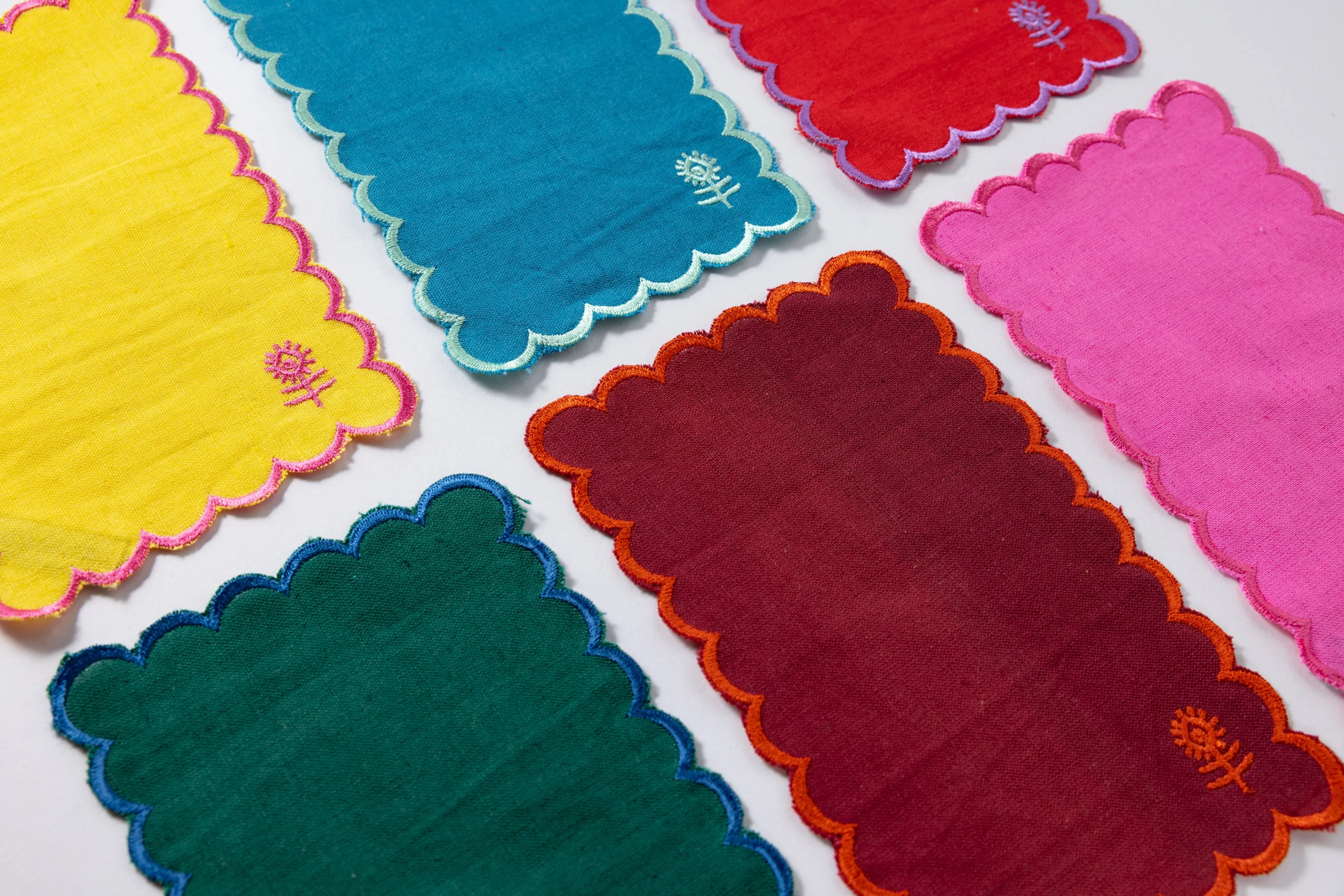 Icon Linen Cocktail Napkins S/6 - Rainbow