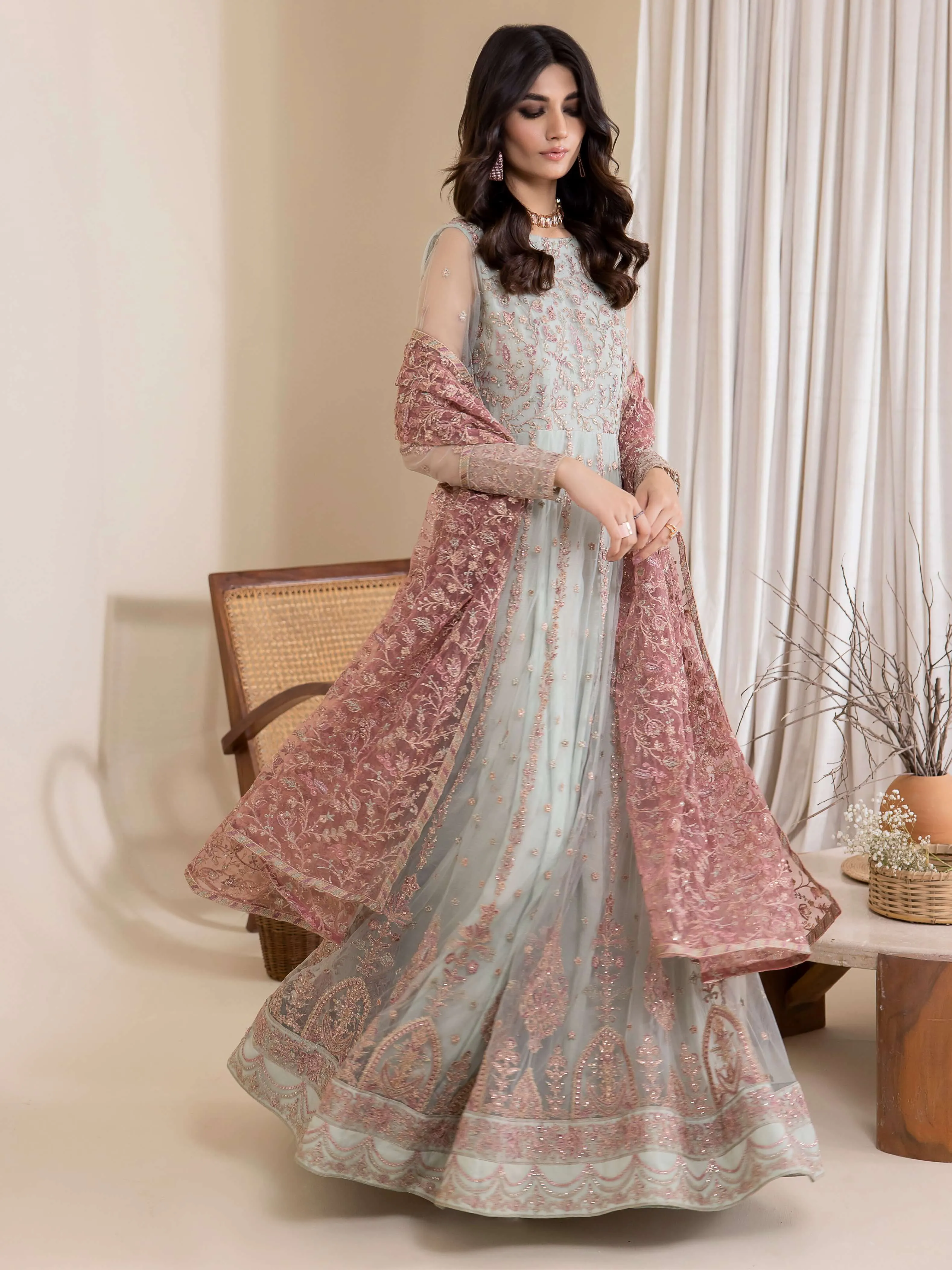 IZNIK Chinon Vol-03 Embroidered Net Unstitched 3Pc Suit CC-27 Aryanaa