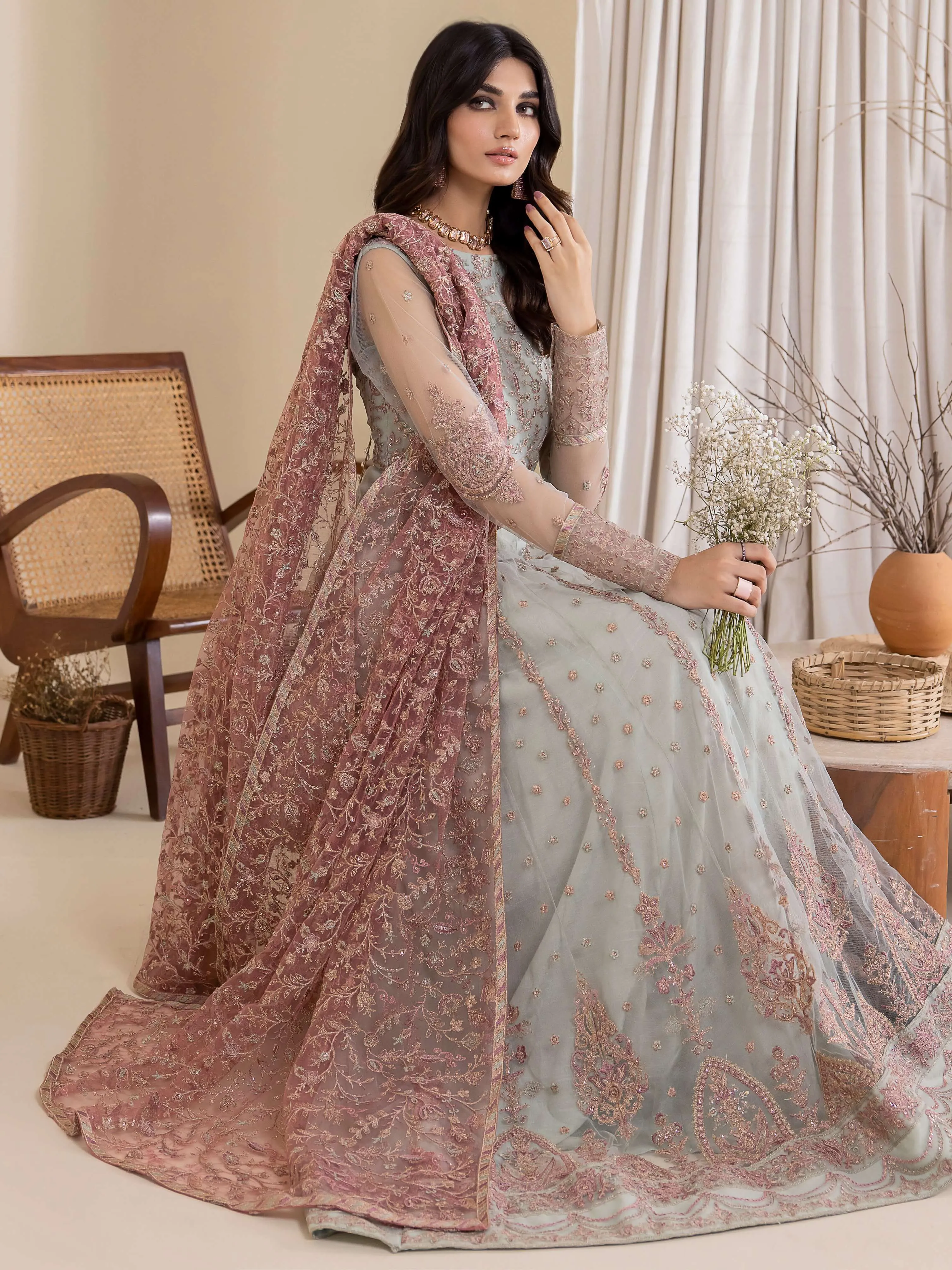 IZNIK Chinon Vol-03 Embroidered Net Unstitched 3Pc Suit CC-27 Aryanaa