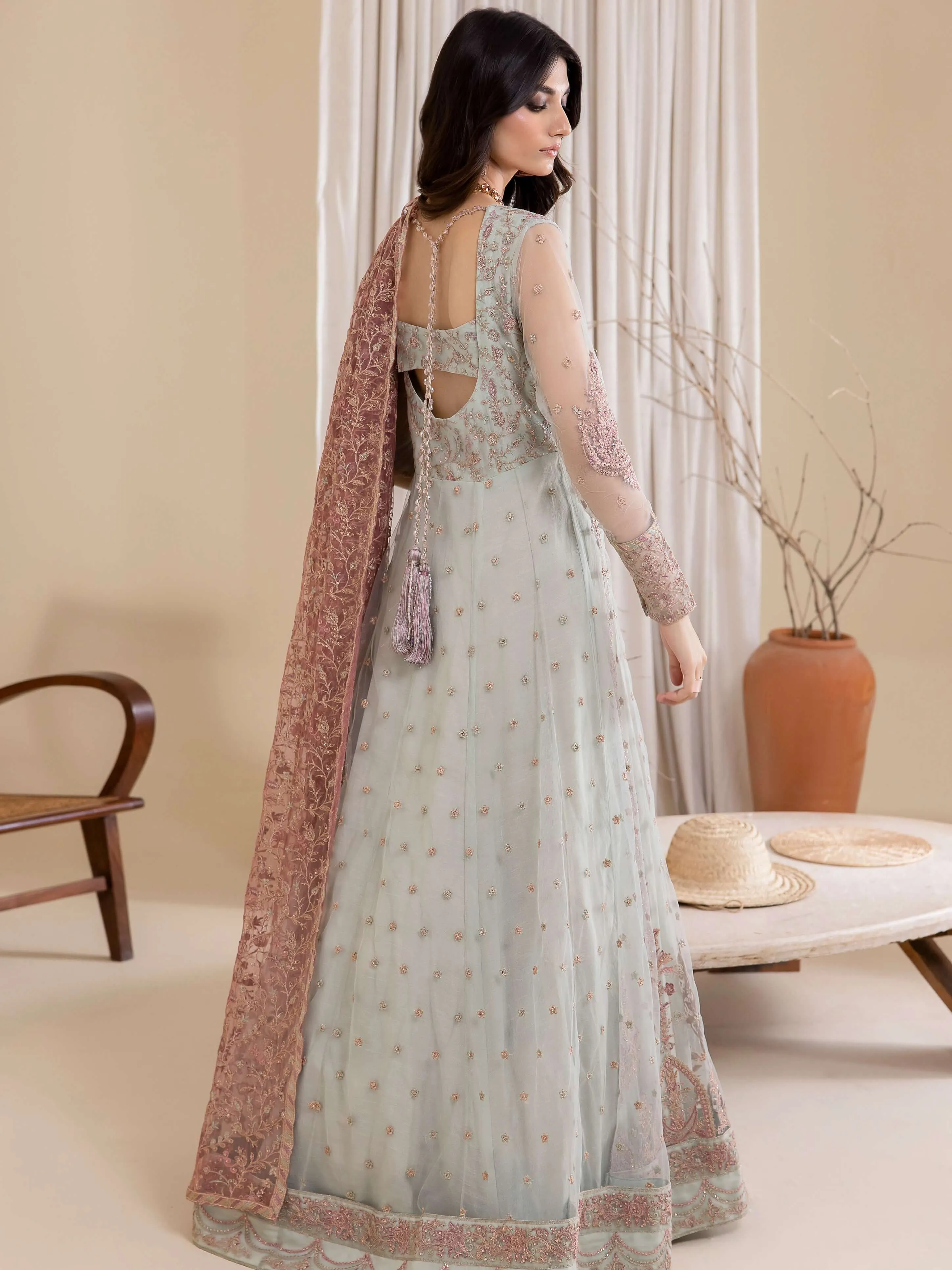 IZNIK Chinon Vol-03 Embroidered Net Unstitched 3Pc Suit CC-27 Aryanaa