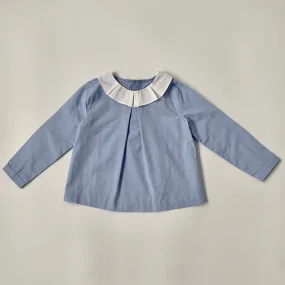 Jacadi Blue Chambray Blouse With Collar: 4 Years