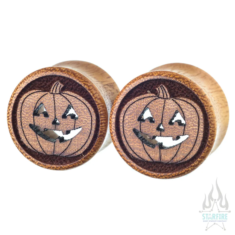 Jack-O-Lantern Wood Plugs / Tunnels