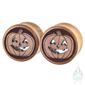 Jack-O-Lantern Wood Plugs / Tunnels