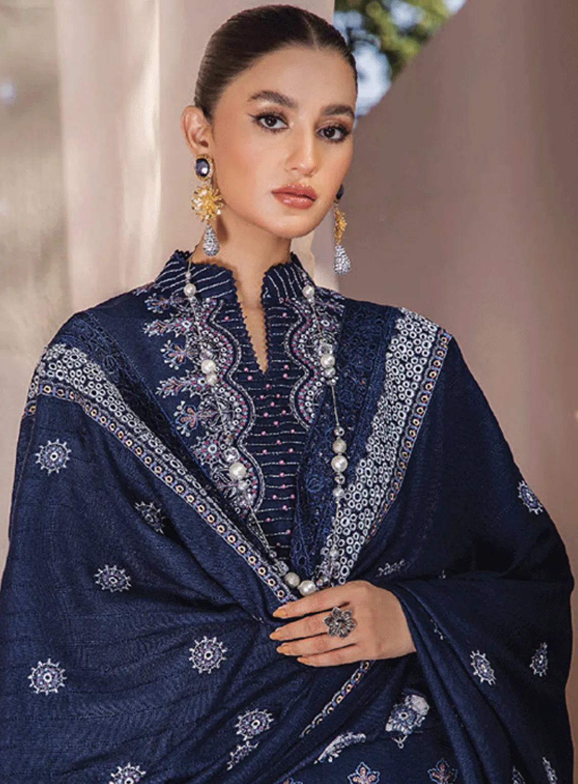 Jahan E Sukan By Humdum Embroidered Peach Unstitched 3 Piece Suit - HD23JS 05