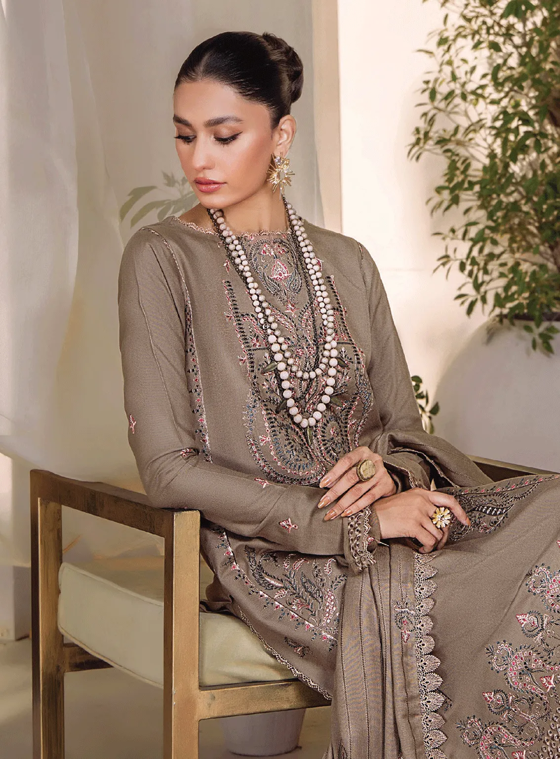 Jahan E Sukan By Humdum Embroidered Peach Unstitched 3 Piece Suit - HD23JS 08