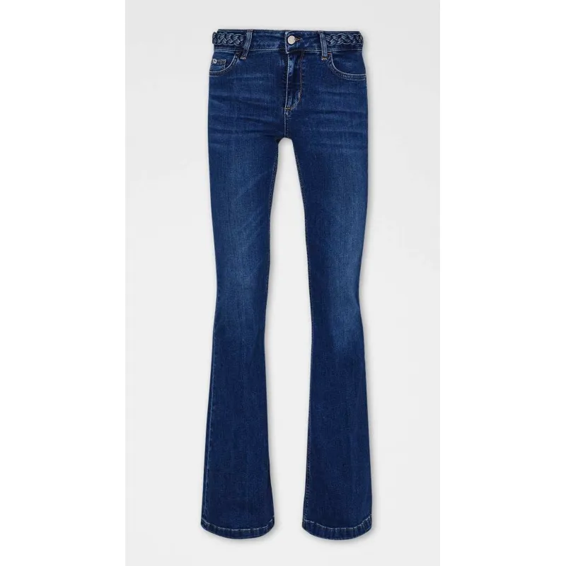 JEANS FLARE IN DENIM STRETCH, BLU