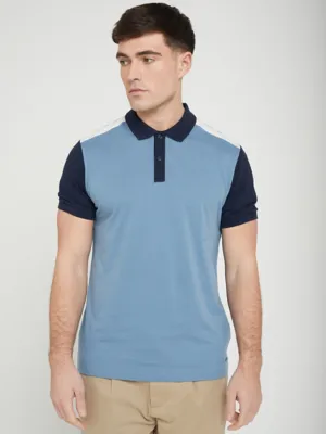 Jon Parka Blue Panel Polo Shirt | Men | George at ASDA