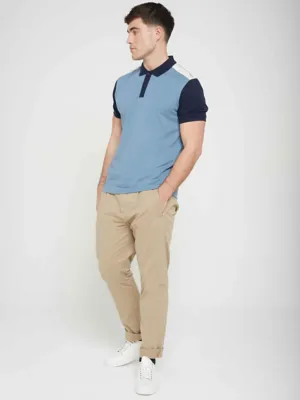 Jon Parka Blue Panel Polo Shirt | Men | George at ASDA