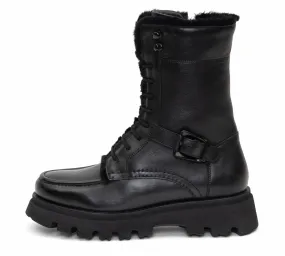 Kaiza Women's Lightweight Chunky Sole Zip Boot - Black 01