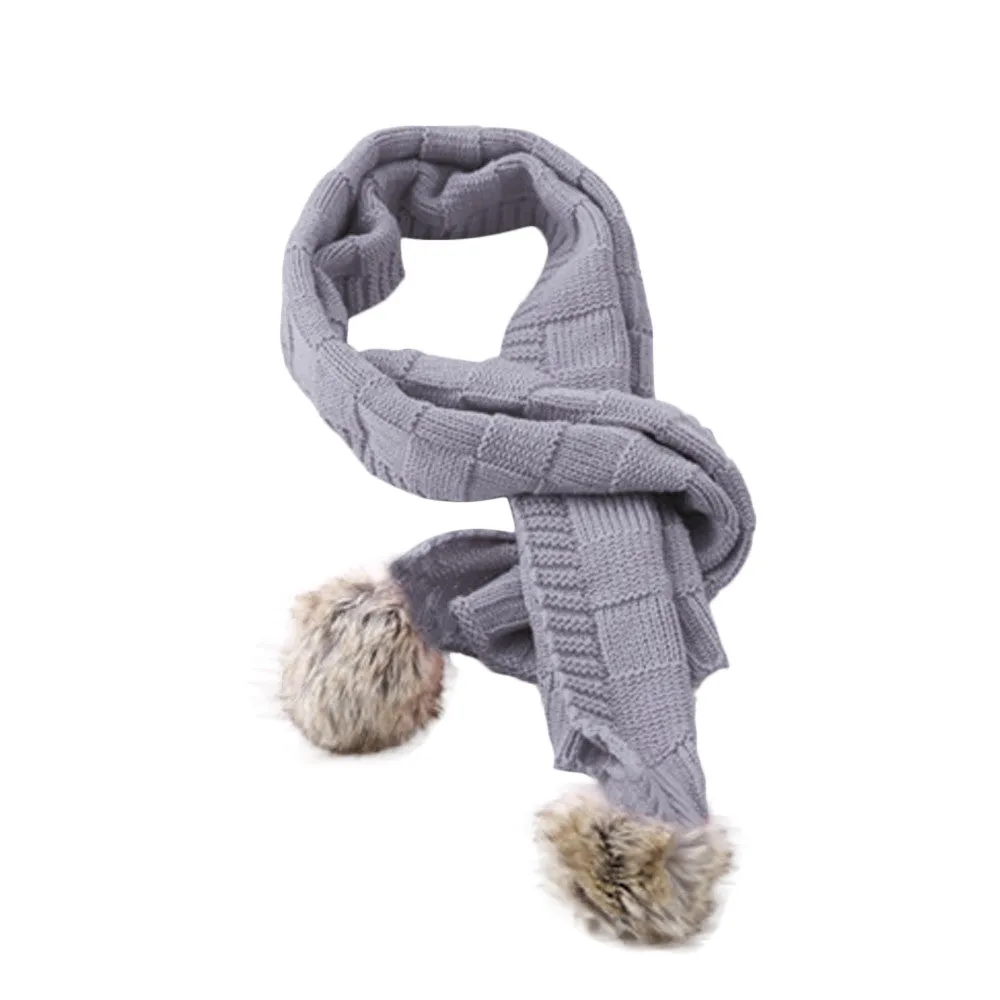 Kid Children Scarf Pure Colors Knit Woolen Baby Scarf Neck Neckerchief