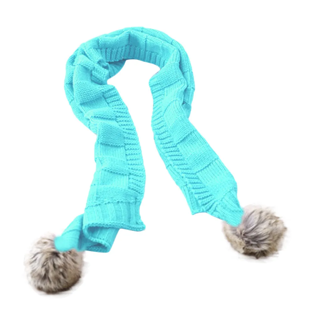 Kid Children Scarf Pure Colors Knit Woolen Baby Scarf Neck Neckerchief