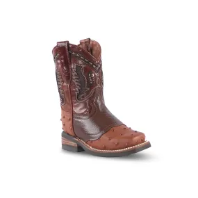 Kids Boot Ostrich Cognac Barcelona EST K408-1