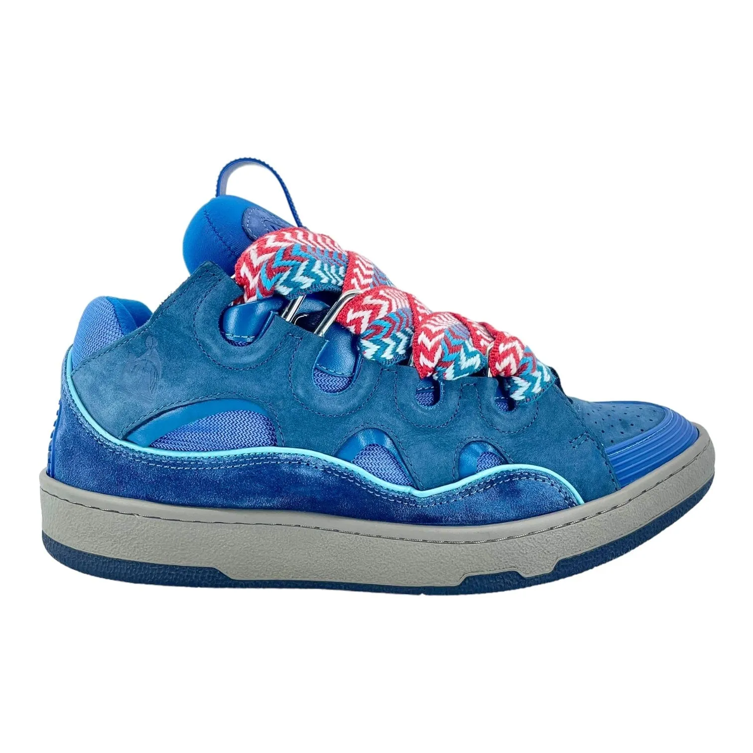 Lanvin Leather Curb Sneaker Blue Pre-Owned