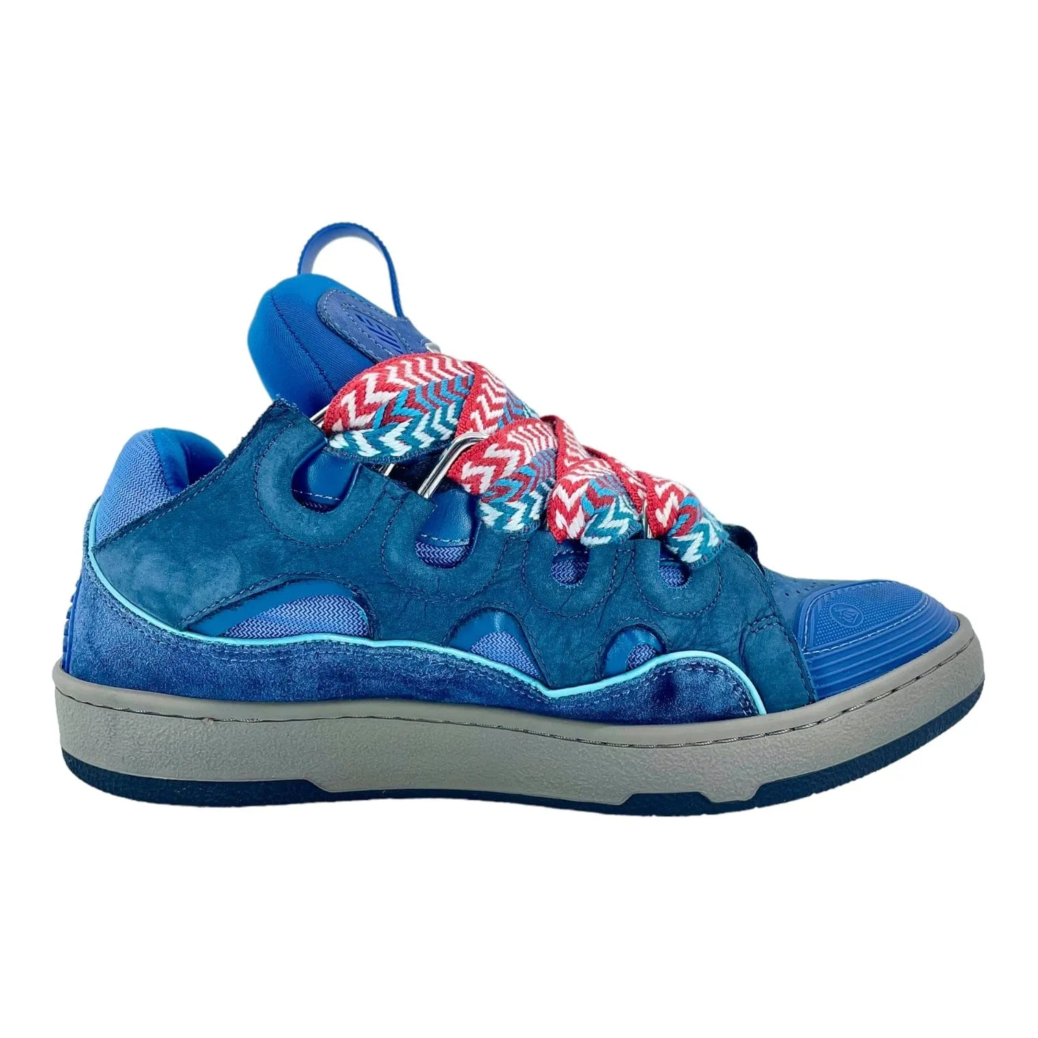 Lanvin Leather Curb Sneaker Blue Pre-Owned