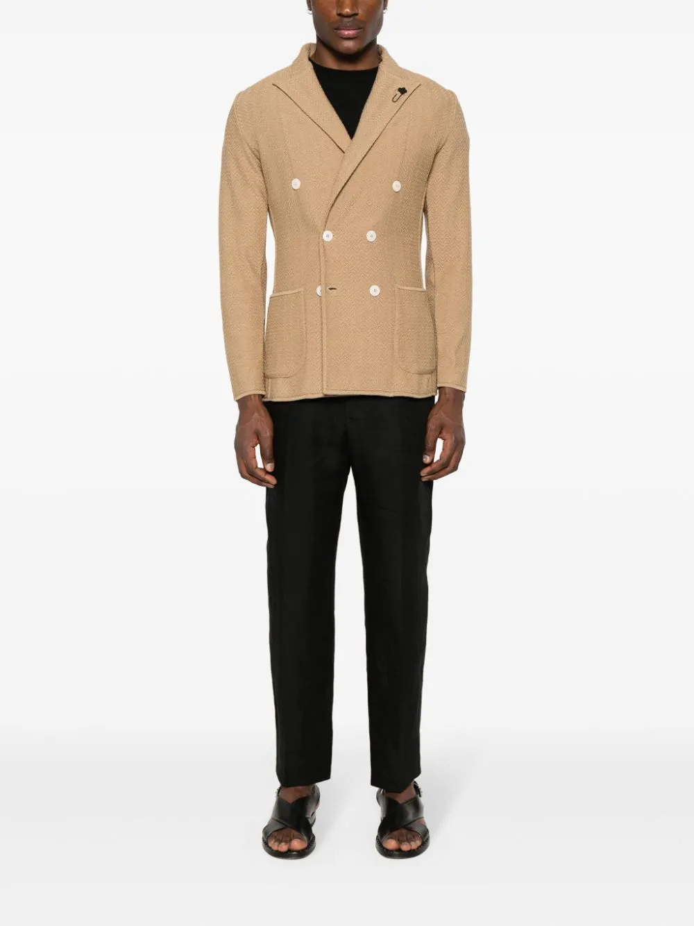 Lardini - Blazer croisé camel