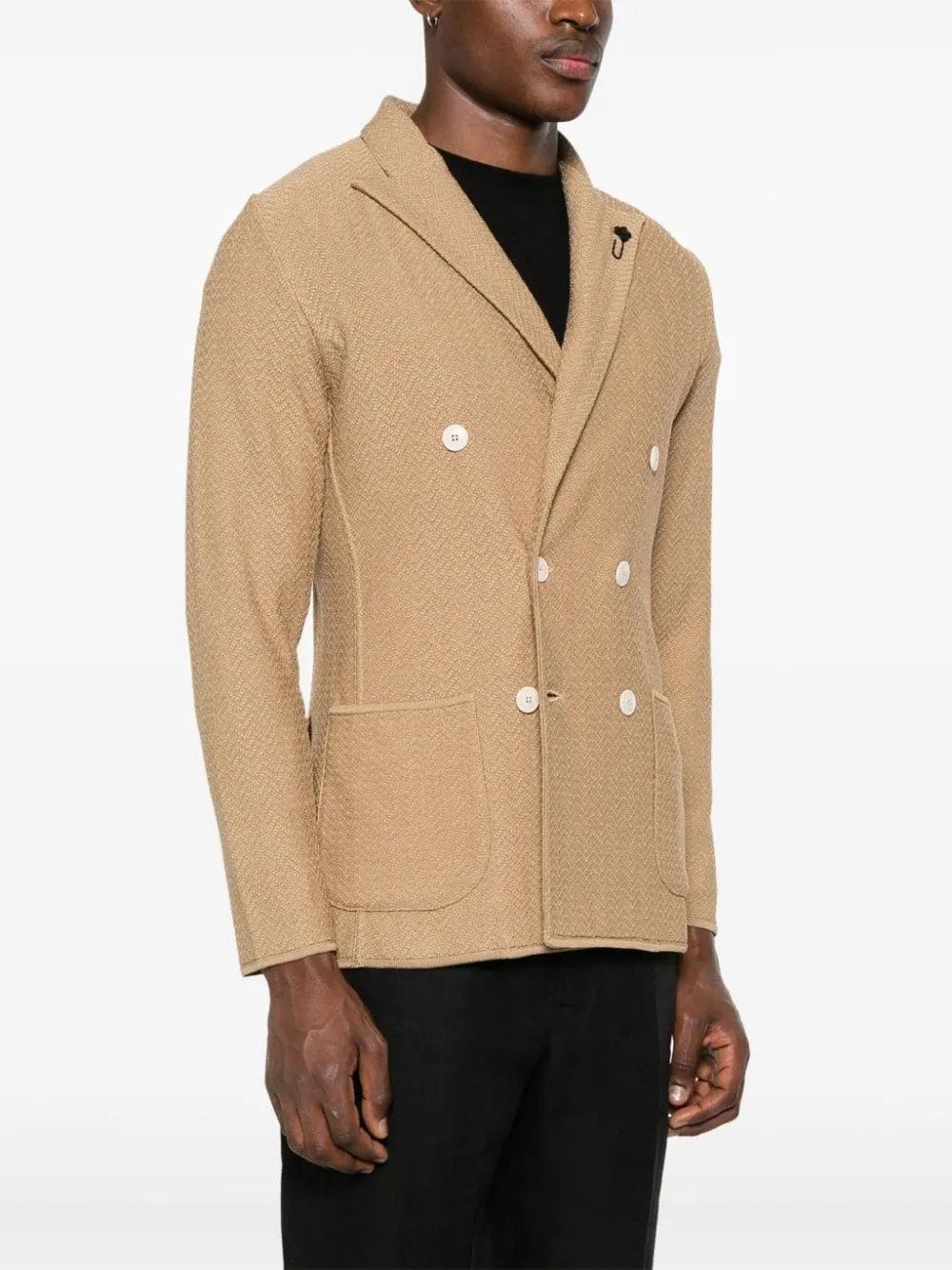 Lardini - Blazer croisé camel