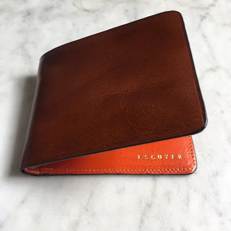 Leather Billfold Wallet - Cognac / Orange