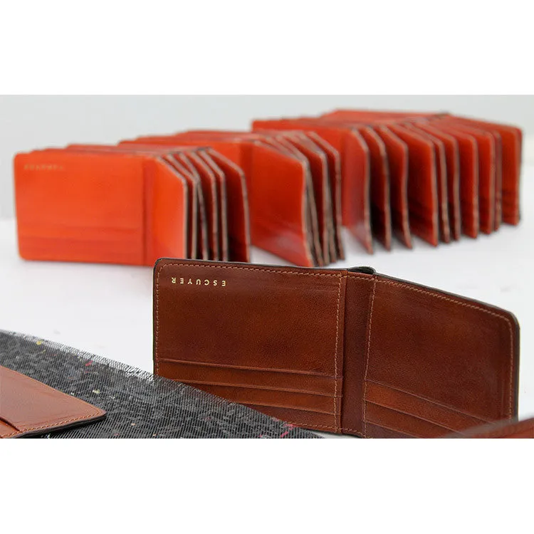 Leather Billfold Wallet - Cognac / Orange