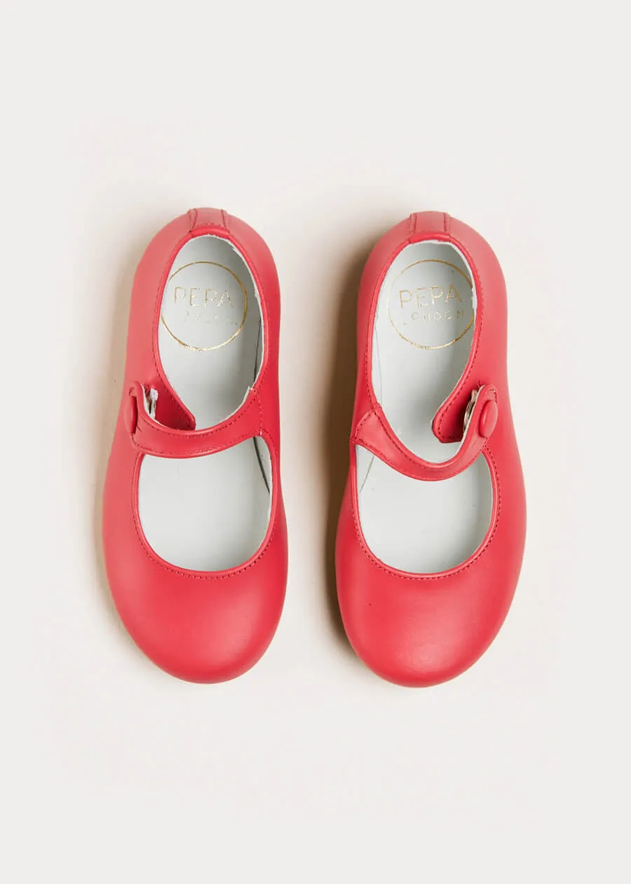 Leather Mary Jane Shoes in Fuchsia (21-34EU)