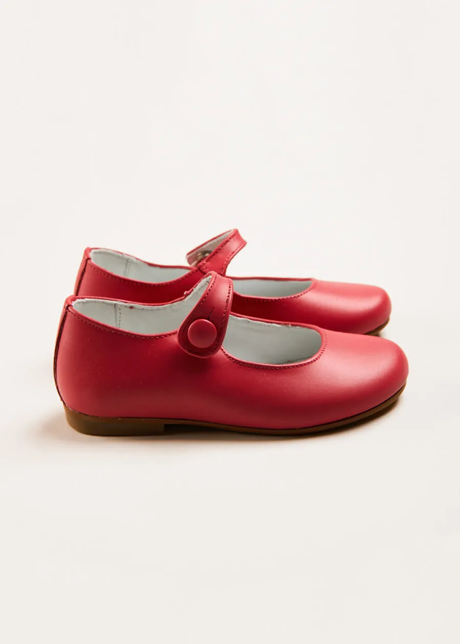 Leather Mary Jane Shoes in Fuchsia (21-34EU)