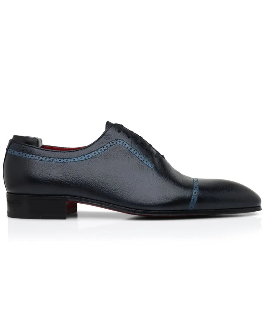 Leather Oxford in Blue