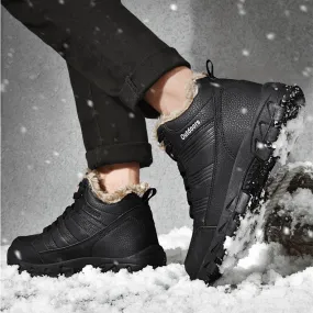 Leather Waterproof Warm Fur Snow Boots