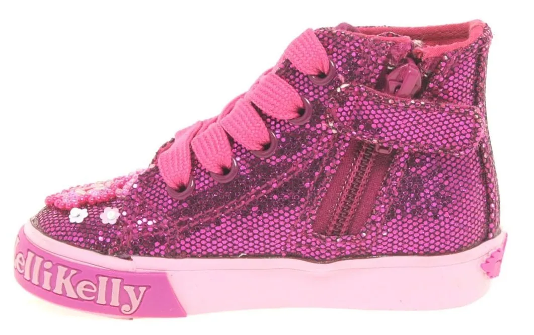 Lelli Kelly LK8091 Olivia Multi Glitter Purple Baby Mid Boots HI-Top