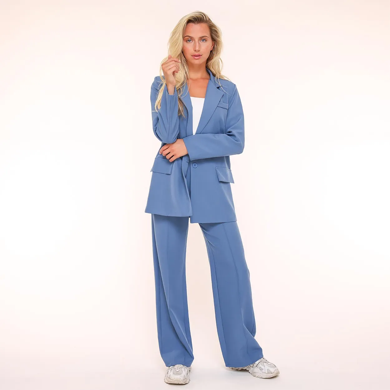 Lichtblauwe Basic Rechte - Blazer