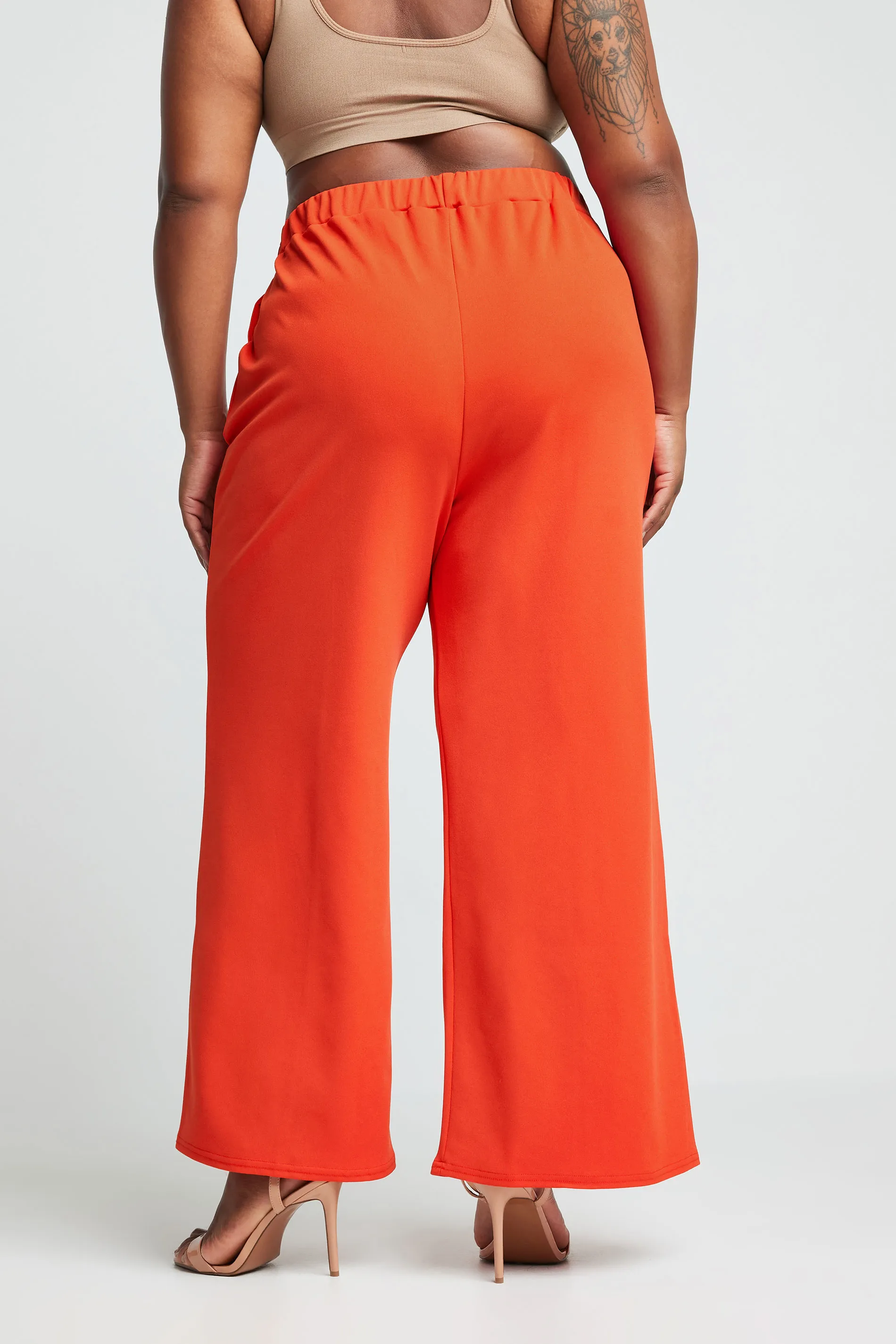 LIMITED COLLECTION Curve Bright Orange Wide Leg Trousers