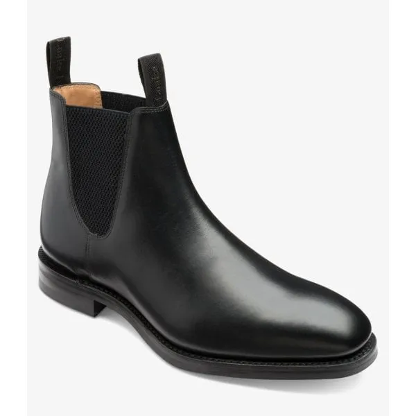 Loake Mens Chatsworth Rubber Sole Boot in Black Leather