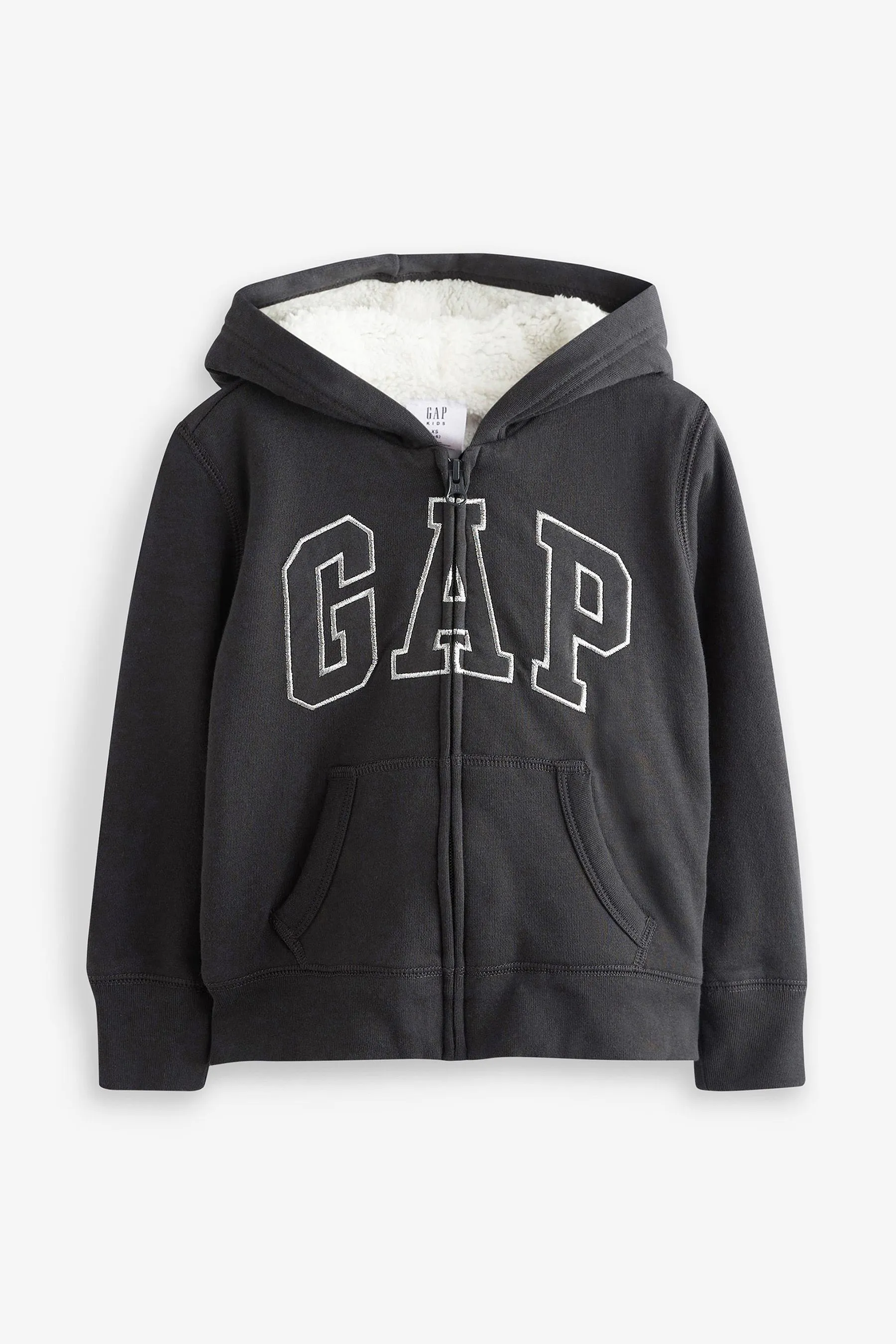 Logo Zip Up Sherpa Lined Hoodie