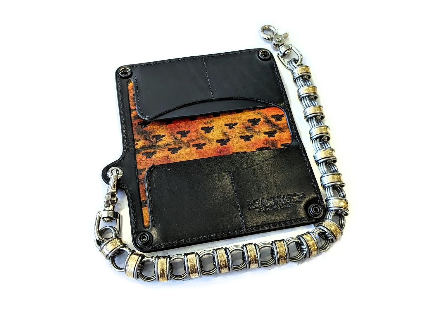 Long Biker Leather Chain Wallet - Inferno