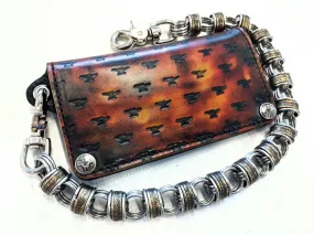 Long Biker Leather Chain Wallet - Inferno