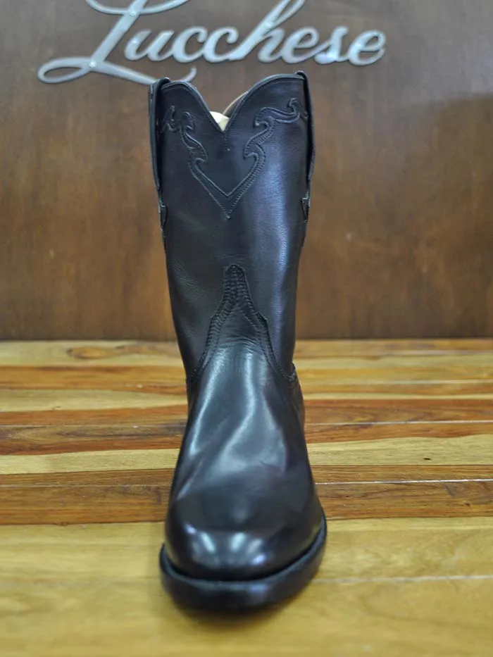 Lucchese L3556.RR Mens Classic Buffalo Calf Roper Boots Black