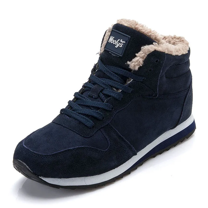 Mbluxy  Men Snow Boots Warm Fur Winter Shoes