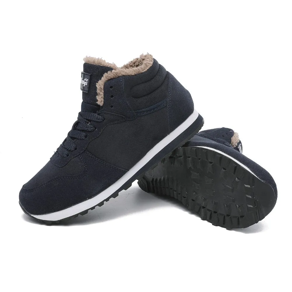 Mbluxy  Men Snow Boots Warm Fur Winter Shoes