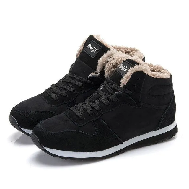 Mbluxy  Men Snow Boots Warm Fur Winter Shoes