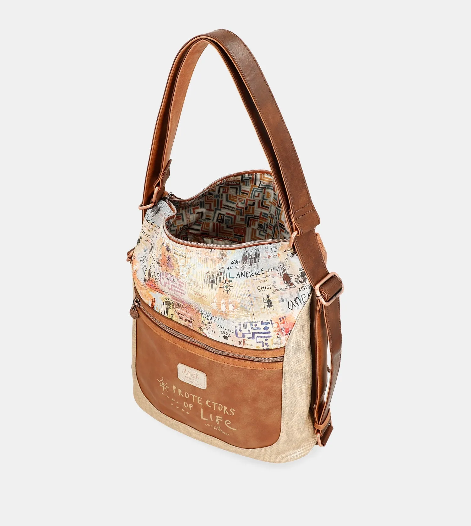 Menire convertible crossbody bag into a backpack