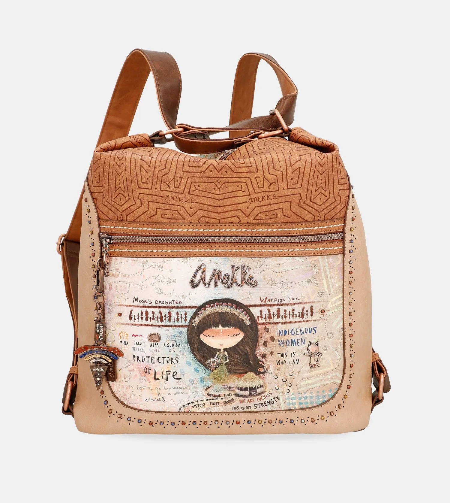 Menire convertible crossbody bag into a backpack