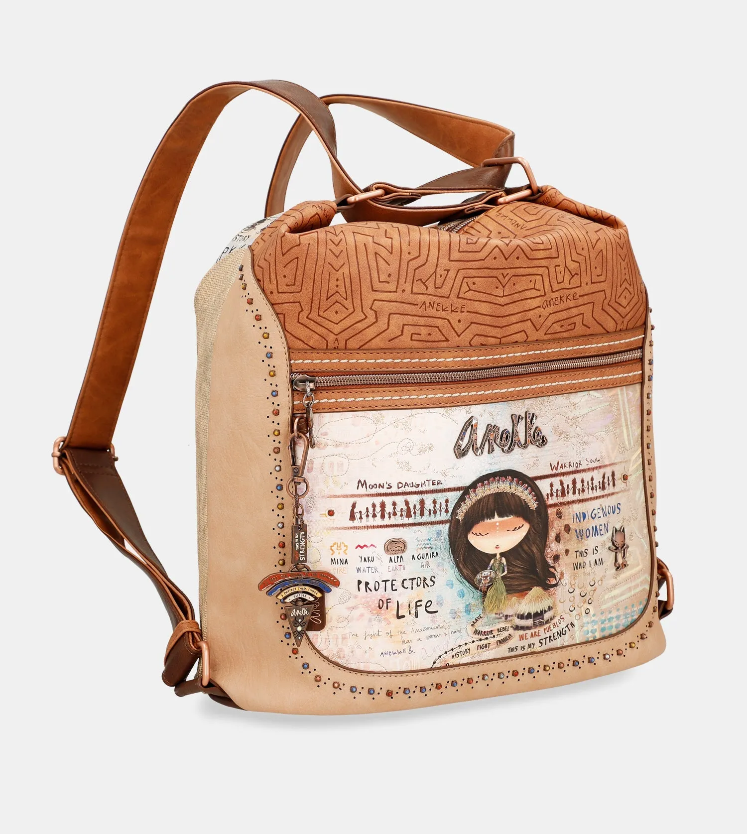 Menire convertible crossbody bag into a backpack